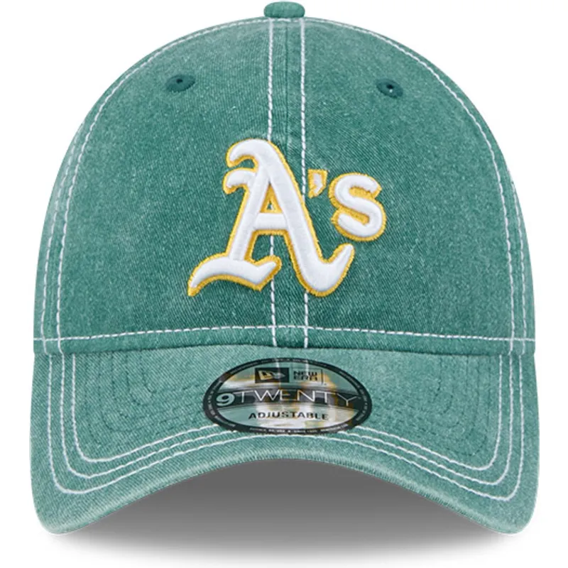 lippikset-kaareva-vihrea-saadettava-nauha-9twenty-washed-contrast-oakland-athletics-mlb-new-era
