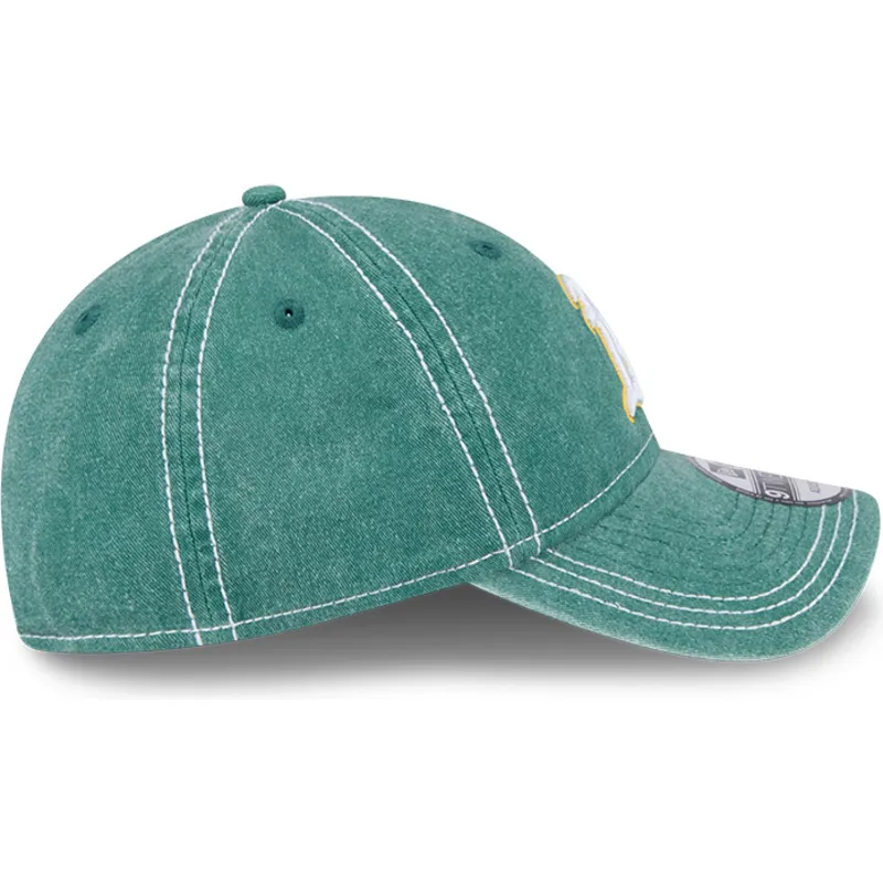 lippikset-kaareva-vihrea-saadettava-nauha-9twenty-washed-contrast-oakland-athletics-mlb-new-era