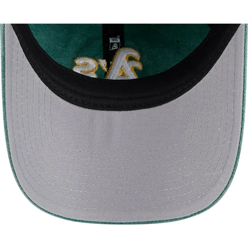 lippikset-kaareva-vihrea-saadettava-nauha-9twenty-washed-contrast-oakland-athletics-mlb-new-era