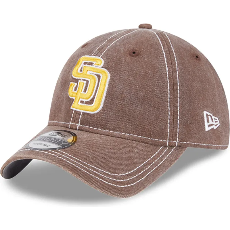 lippikset-kaareva-ruskea-saadettava-nauha-9twenty-washed-contrast-san-diego-padres-mlb-new-era