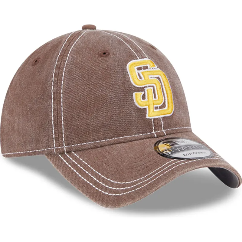 lippikset-kaareva-ruskea-saadettava-nauha-9twenty-washed-contrast-san-diego-padres-mlb-new-era
