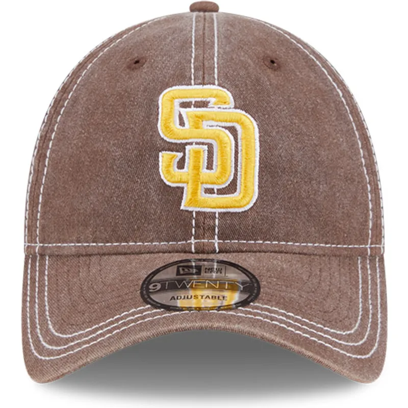 lippikset-kaareva-ruskea-saadettava-nauha-9twenty-washed-contrast-san-diego-padres-mlb-new-era