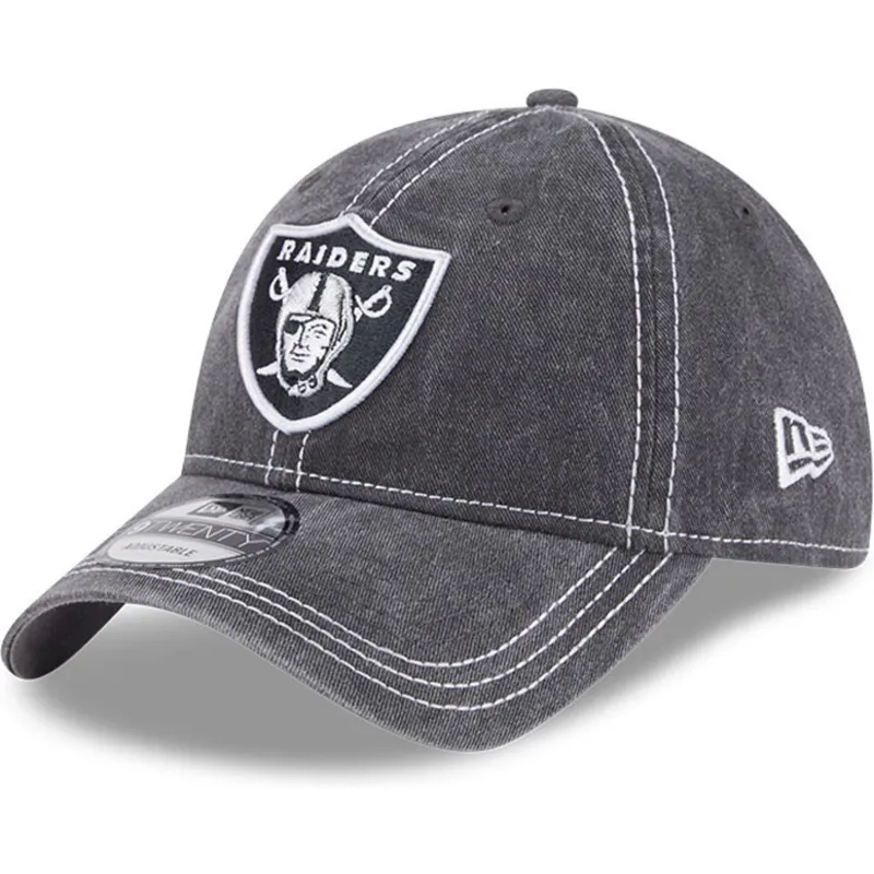 lippikset-kaareva-harmaa-saadettava-nauha-9twenty-washed-contrast-las-vegas-raiders-nfl-new-era