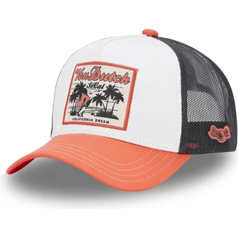 Von Dutch SURF08 White, Black and Orange Trucker Hat