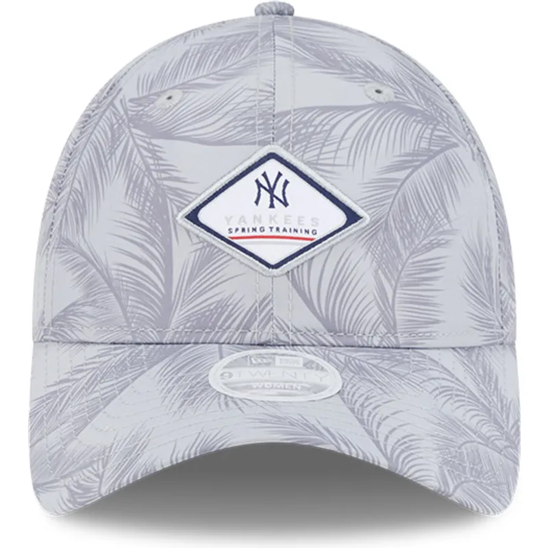lippikset-kaareva-harmaa-saadettava-nauha-9twenty-leaf-open-back-spring-training-fan-pack-2025-new-york-yankees-mlb-new-era