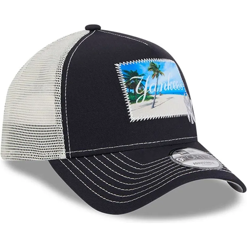lippikset-kaareva-rekka-laivastonsininen-snapback-9forty-a-frame-patch-spring-training-fan-pack-2025-new-york-yankees-mlb-new-er