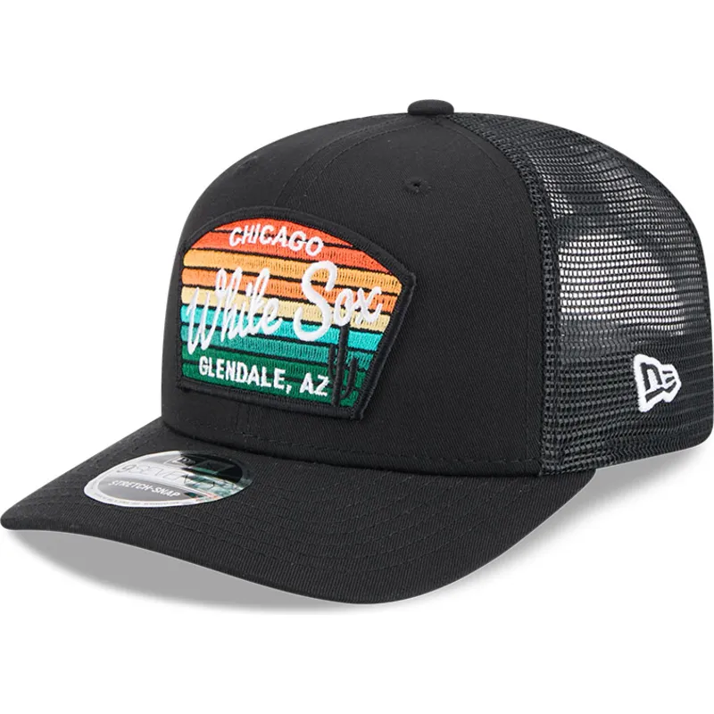 lippikset-kaareva-rekka-musta-snapback-9seventy-stretch-snap-mesh-spring-training-fan-pack-2025-chicago-white-sox-mlb-new-era