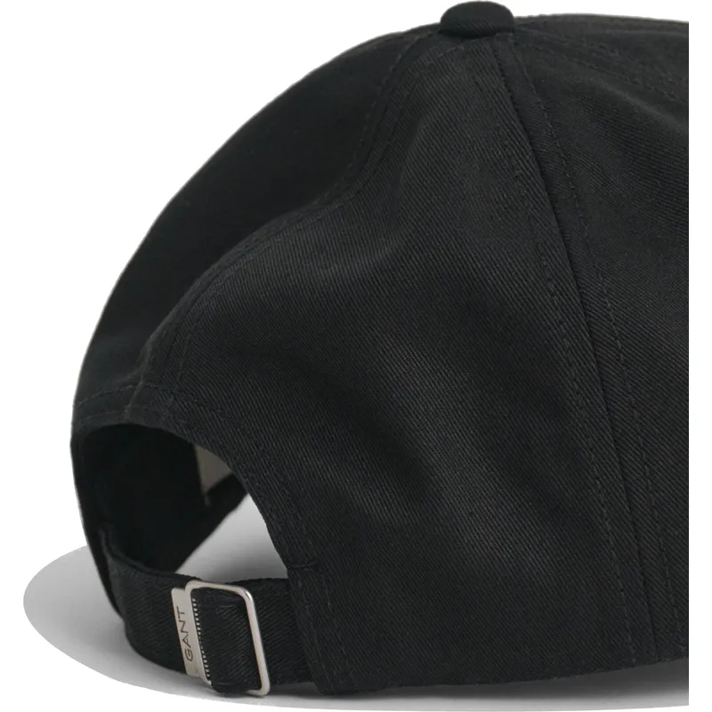 lippikset-kaareva-musta-saadettava-nauha-shield-cotton-twill-black-gant