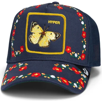 Lippikset kaareva rekka laivastonsininen snapback Goorin Bros. Butterfly Hyper Active Flora Fauna The Farm Navy Blue Hat The Farm de Goorin Bros.