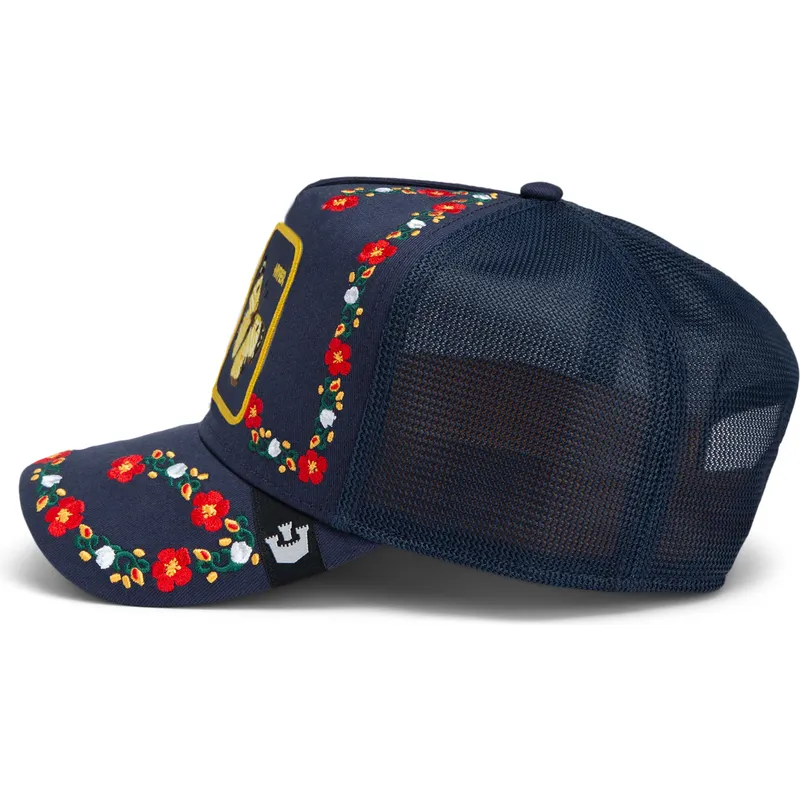 lippikset-kaareva-rekka-laivastonsininen-snapback-goorin-bros-butterfly-hyper-active-flora-fauna-the-farm-navy-blue-hat-the-farm
