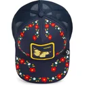 lippikset-kaareva-rekka-laivastonsininen-snapback-goorin-bros-butterfly-hyper-active-flora-fauna-the-farm-navy-blue-hat-the-farm