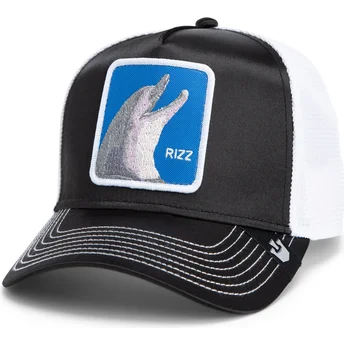 Lippikset kaareva rekka musta snapback Goorin Bros. Dolphin Rizz Rizzky Bizznizz Great Escape The Farm Black and White Hat The Farm de Goorin Bros.