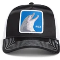 cap-kaareva-black-snapback-goorin-bros-dolphin-rizz-rizzky-bizznizz-great-escape-the-farm-black-and-white-hat-the-farm-de-goorin