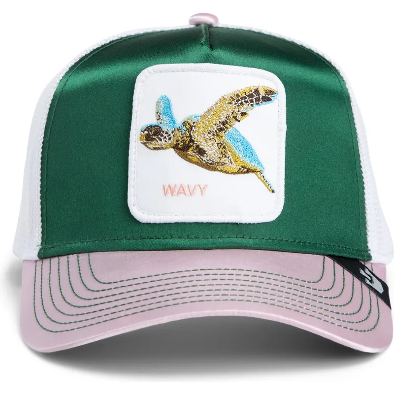 lippikset-kaareva-rekka-monivarinen-snapback-goorin-bros-turtle-wavy-allablur-great-escape-the-farm-green-white-and-pink-hat-the
