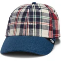 cap-kaareva-navy-blue-snapback-goorin-bros-curved-brim-raised-in-a-barn-papa-cap-madras-the-farm-navy-blue-and-red-cap-the-farm-