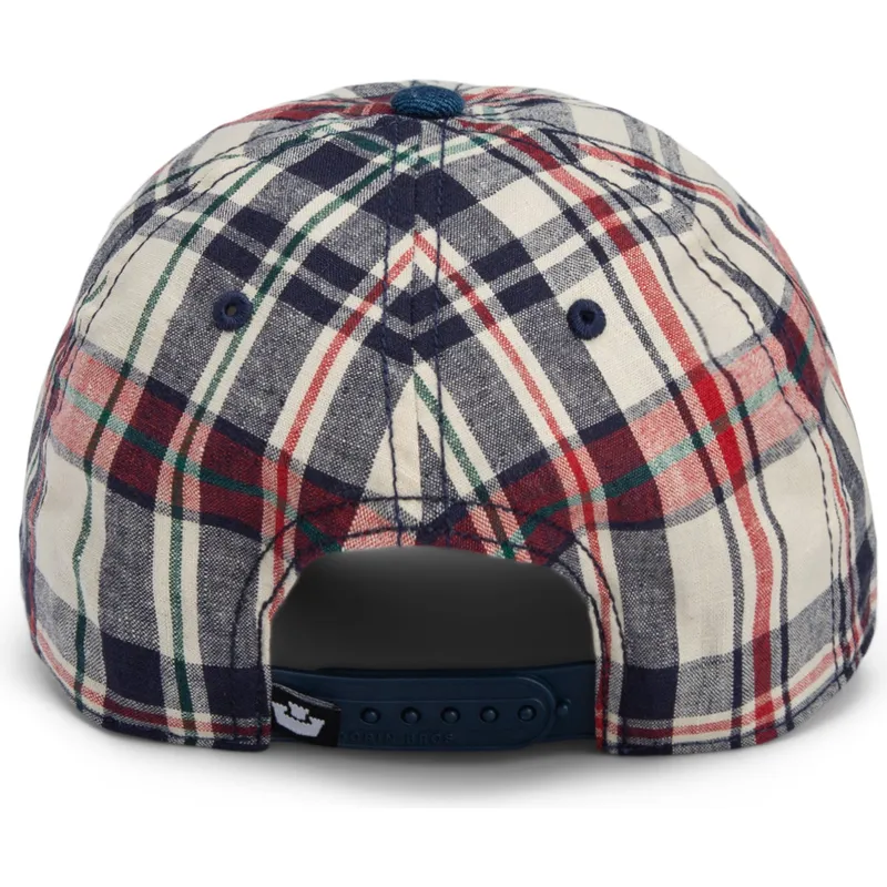 lippikset-kaareva-laivastonsininen-snapback-goorin-bros-curved-brim-raised-in-a-barn-papa-cap-madras-the-farm-navy-blue-and-red- lippikset-kaareva-laivastonsininen-snapback-goorin-bros-curved-brim-raised-in-a-barn-papa-cap-madras-the-farm-navy-blue-and-red-