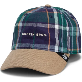 Cap kaareva multicolor snapback Goorin Bros. Curved Brim Hardly Working Papa Cap Madras The Farm Navy Blue and Brown Cap The Farm de Goorin Bros.