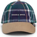 cap-kaareva-multicolor-snapback-goorin-bros-curved-brim-hardly-working-papa-cap-madras-the-farm-navy-blue-and-brown-cap-the-farm