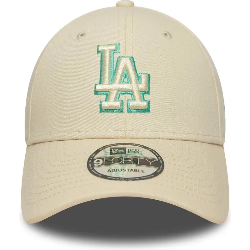 lippikset-kaareva-beige-saadettava-nauha-9forty-team-outline-los-angeles-dodgers-mlb-new-era