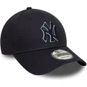 lippikset-kaareva-laivastonsininen-saadettava-nauha-9forty-team-outline-new-york-yankees-mlb-new-era