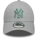 new-era-curved-brim-grey-logo-9forty-team-outline-new-york-yankees-mlb-grey-adjustable-cap