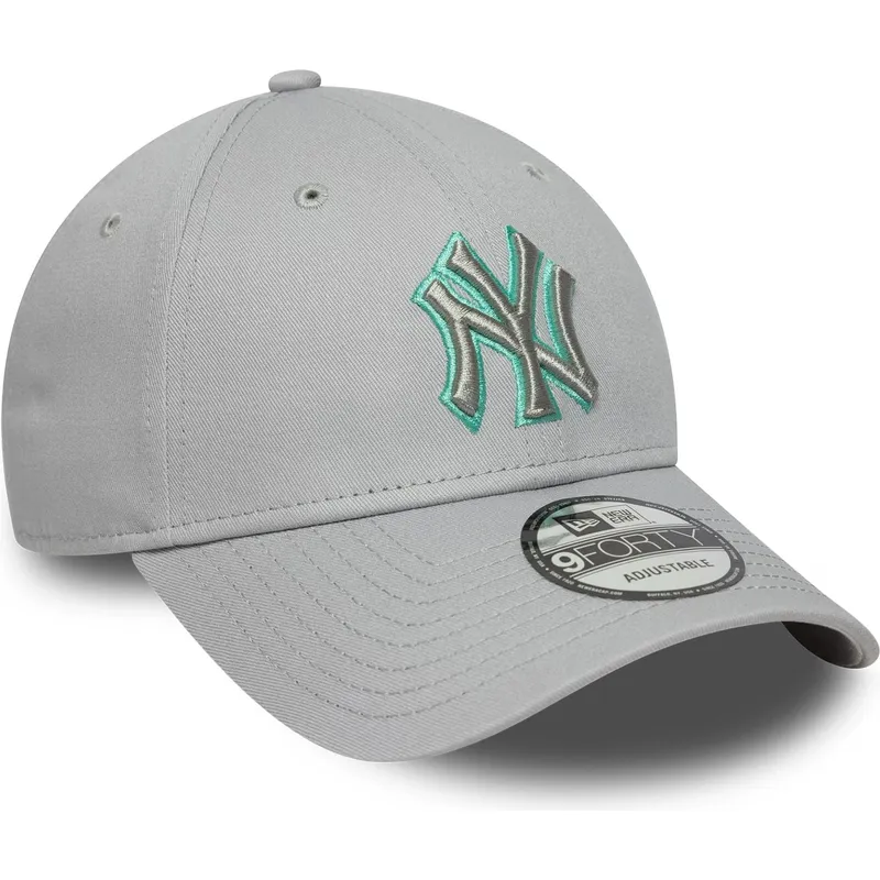 lippikset-kaareva-harmaa-saadettava-nauha-9forty-team-outline-new-york-yankees-mlb-new-era