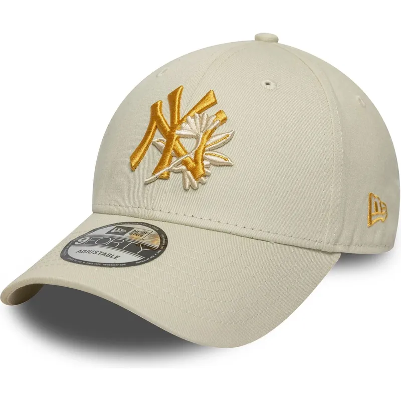 lippikset-kaareva-beige-saadettava-nauha-9forty-floral-icon-new-york-yankees-mlb-new-era