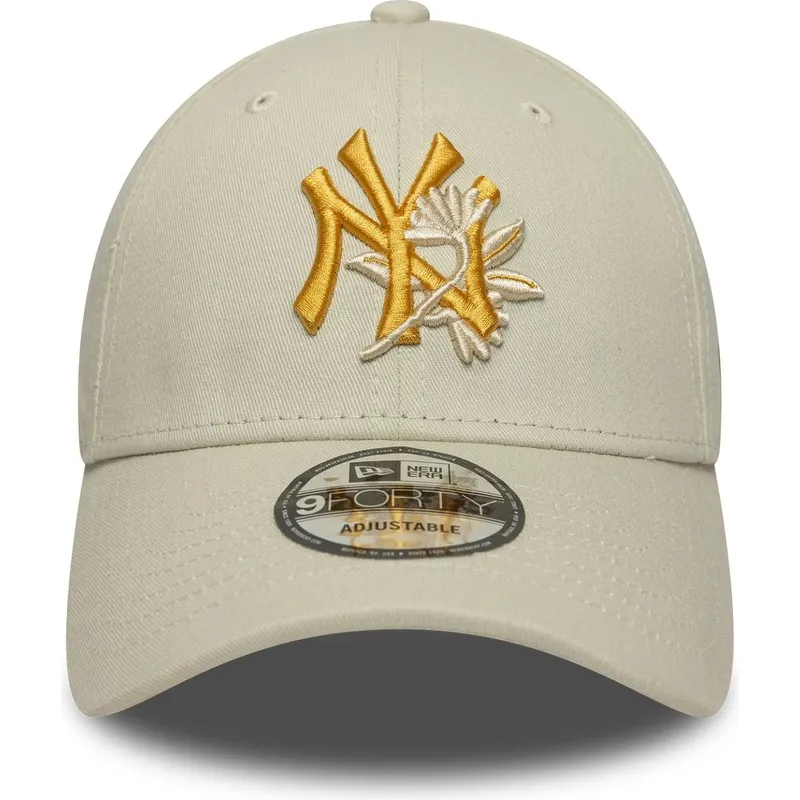 lippikset-kaareva-beige-saadettava-nauha-9forty-floral-icon-new-york-yankees-mlb-new-era