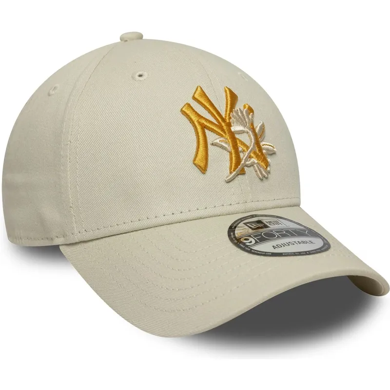 lippikset-kaareva-beige-saadettava-nauha-9forty-floral-icon-new-york-yankees-mlb-new-era