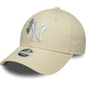 new-era-curved-brim-women-9forty-beaded-new-york-yankees-mlb-beige-adjustable-cap