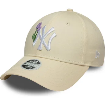 Lippikset kaareva beige säädettävä nauha 9FORTY Beaded New York Yankees MLB New Era