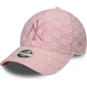 lippikset-kaareva-vaaleanpunainen-saadettava-nauha-9forty-floral-towelling-new-york-yankees-mlb-new-era
