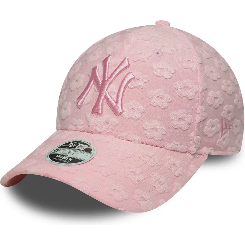 lippikset-kaareva-vaaleanpunainen-saadettava-nauha-9forty-floral-towelling-new-york-yankees-mlb-new-era