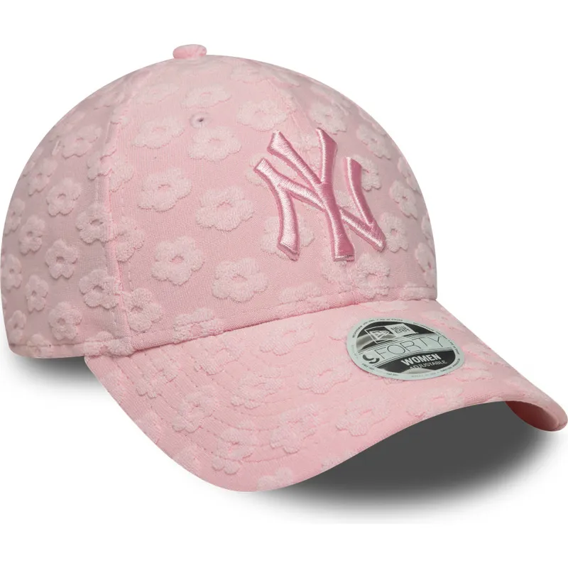 lippikset-kaareva-vaaleanpunainen-saadettava-nauha-9forty-floral-towelling-new-york-yankees-mlb-new-era