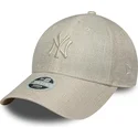 lippikset-kaareva-beige-saadettava-nauha-9forty-woven-new-york-yankees-mlb-new-era