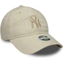 lippikset-kaareva-beige-saadettava-nauha-9twenty-linen-new-york-yankees-mlb-new-era