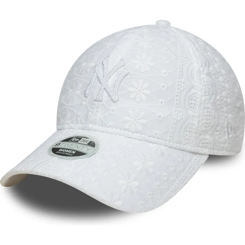 lippikset-kaareva-valkoinen-saadettava-nauha-9twenty-broderie-new-york-yankees-mlb-new-era