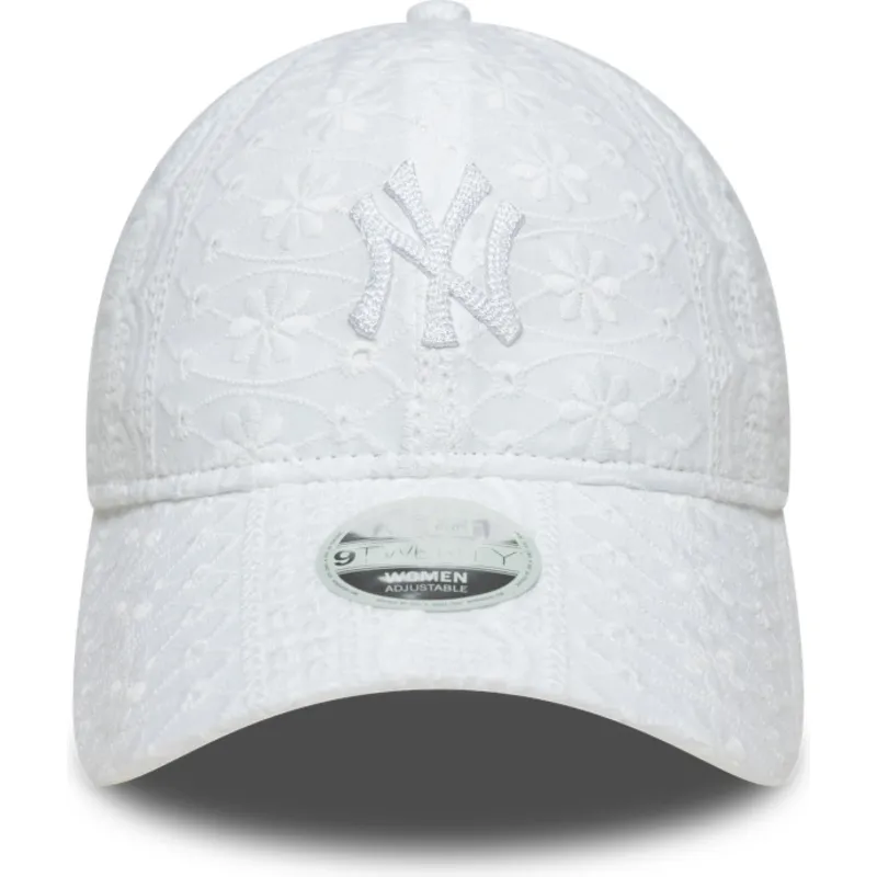lippikset-kaareva-valkoinen-saadettava-nauha-9twenty-broderie-new-york-yankees-mlb-new-era