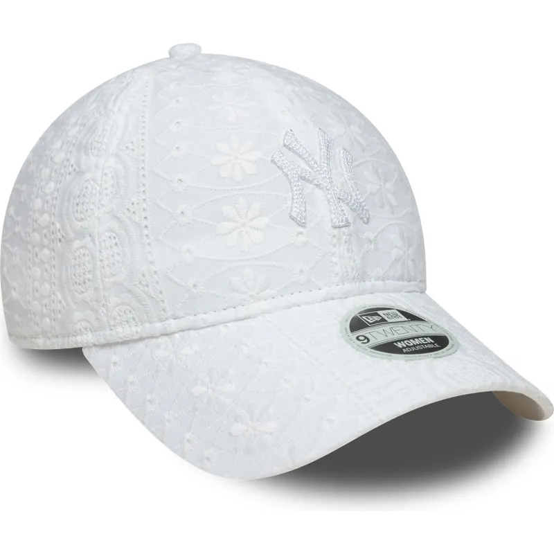 lippikset-kaareva-valkoinen-saadettava-nauha-9twenty-broderie-new-york-yankees-mlb-new-era