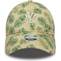 lippikset-kaareva-beige-saadettava-nauha-9twenty-all-over-print-tropical-new-york-yankees-mlb-new-era