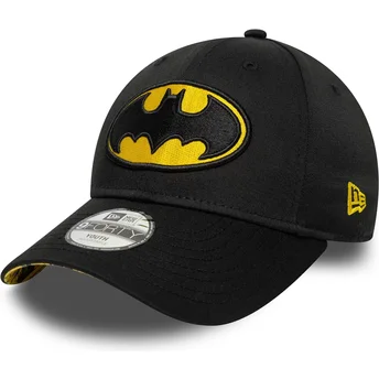 New Era Curved Brim Youth 9FORTY All Over Print DC Comics Batman Black Adjustable Cap