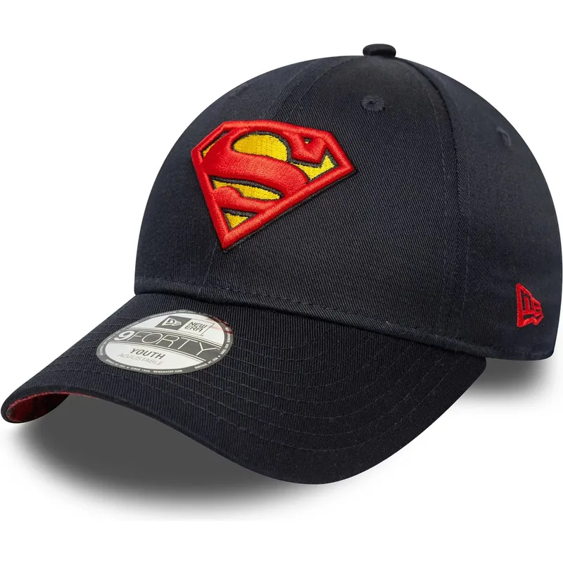 lippikset-kaareva-laivastonsininen-saadettava-nauha-lapsille-9forty-all-over-print-superman-dc-comics-new-era