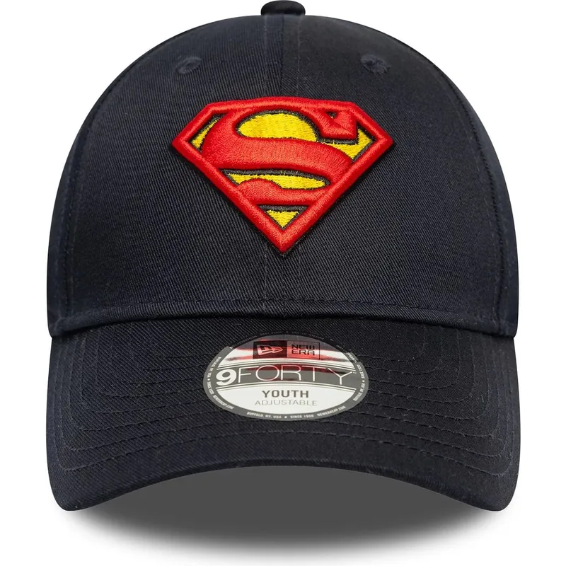 lippikset-kaareva-laivastonsininen-saadettava-nauha-lapsille-9forty-all-over-print-superman-dc-comics-new-era
