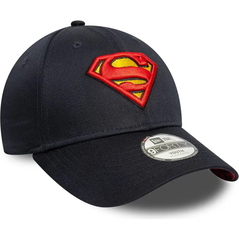 lippikset-kaareva-laivastonsininen-saadettava-nauha-lapsille-9forty-all-over-print-superman-dc-comics-new-era