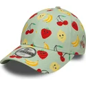 lippikset-kaareva-vihrea-saadettava-nauha-lapsille-9forty-all-over-print-fruit-new-era