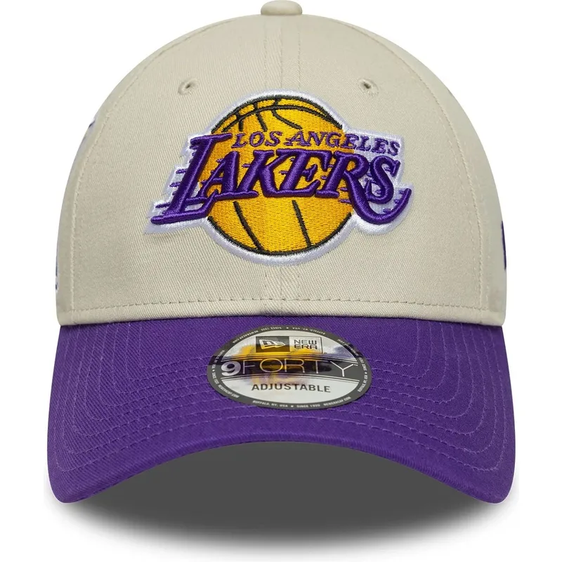 lippikset-kaareva-beige-saadettava-nauha-9forty-contrast-patch-los-angeles-lakers-nba-new-era