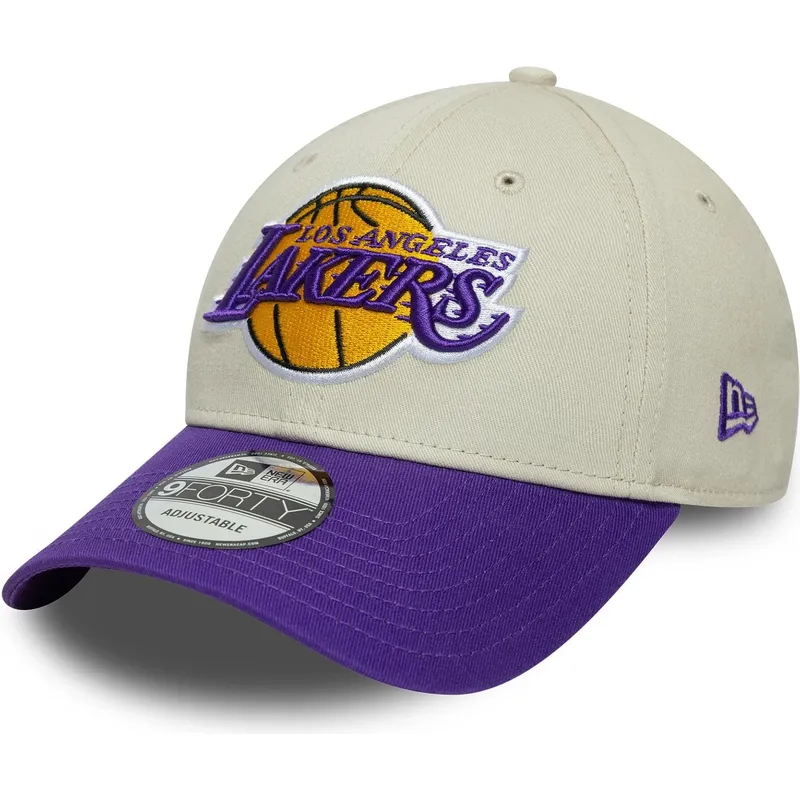 lippikset-kaareva-beige-saadettava-nauha-9forty-contrast-patch-los-angeles-lakers-nba-new-era
