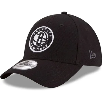 New Era Curved Brim Youth 9FORTY The League Brooklyn Nets NBA Black Adjustable Cap