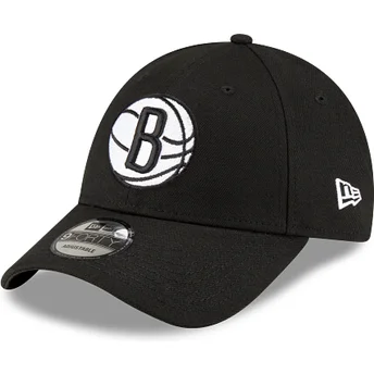 New Era Curved Brim 9FORTY The League Brooklyn Nets NBA Black Adjustable Cap