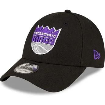 New Era Curved Brim 9FORTY The League Sacramento Kings NBA Black Adjustable Cap